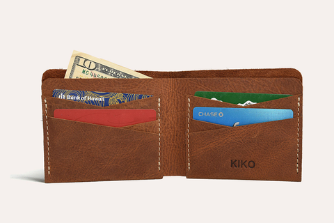 Tan Buck Bifold Wallet - leather