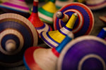 Hand Made Colorful Wooden Spinning Tops