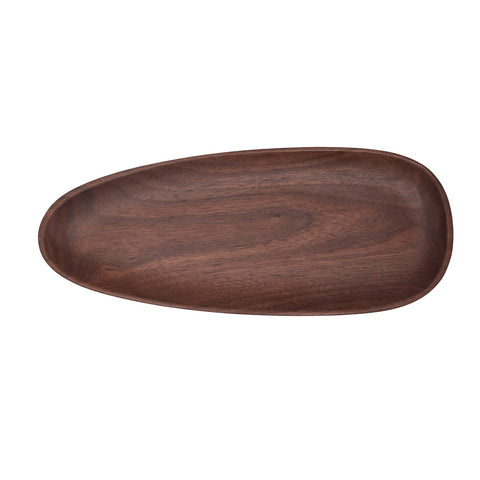 Oval Walnut Wood Pebble Tray