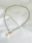 Salty Amazonite Pearl Toggle Necklace Gold Filled