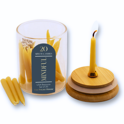 20 Minute Beeswax Candle Set: Mindful (Set of 20 candles)