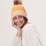 CHELSEA ORANGE Stripe Knit Beanie