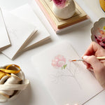 Garden flowers paintable notecards