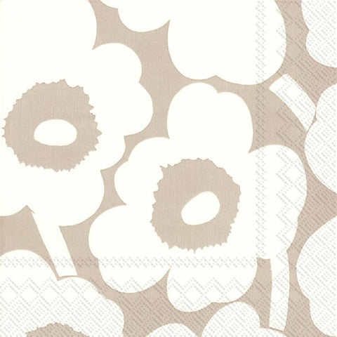 Paper Lunch Napkins 20 ct Unikko Linen Cream Marimekko