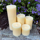 Beeswax White Pillar Candle 3 Inch Wide: 3" x 3" Pillar