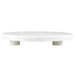 White Marble Footed Tray - 10" Dia Round