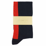 Women Knee High Socks Navy / Red: US 6/9.5