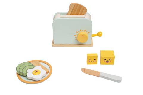 Brunch Time Wooden Toaster Set, Developmental Toy avocado toast