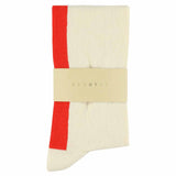 Women Knee High Socks Ecru / Orange:US 6/9.5