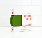 Wool Felt Coasters : Forest Green