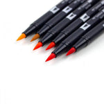 Dual Brush Pen 6 Color Set Orange Blendables