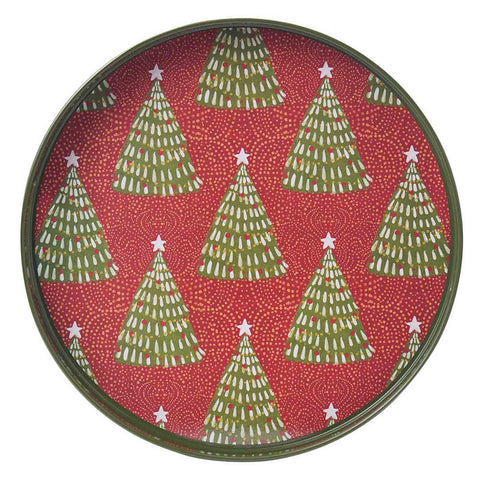 FILIGREE TREES 15 Inch Round Tray