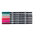 Dual Brush Pen Art Markers, Very Berry, 6-Pack