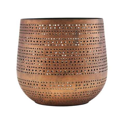 Perforated Big Brass candleholder/plantholder