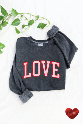 LOVE FOIL Mineral Graphic Sweatshirt: L / VINTAGE BLACK