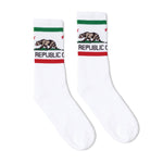 SOCCO w/Cali Bear Crew White Socks Large