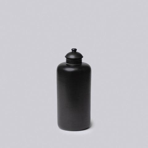 Black Semi-Matte Porcelain Black Urn