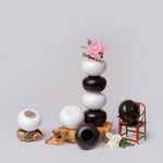 Black Semi-Matte Porcelain Mini Apple Vase