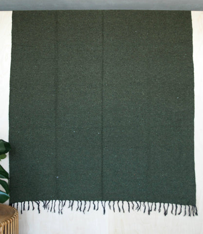 Solid Woven Color Mexican Blankets - Dark Green