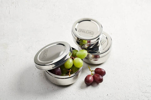 Stainless Set of 3 Round Snack Trio