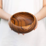 Rounded Teak Wood Bowl - Medium