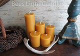 Beeswax Yellow Pillar Candle 3 inch Wide: 3" x 3" Pillar