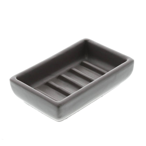 Luna Ceramic Soap Dish - Rect - Matte Grey