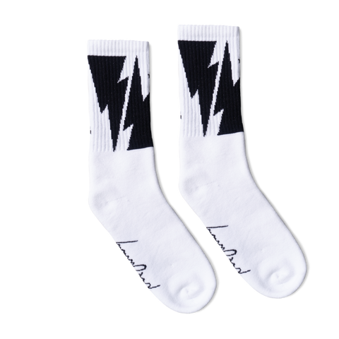 Mike Vallely Bolt Socks | White Large