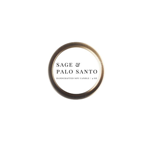 Sage & Palo Santo Travel Candle | 4 oz Tin