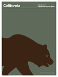 California Grizzly Bear Poster 11” x 17”