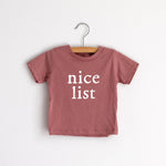 Nice List Mauve Kids Christmas Tee size 2T