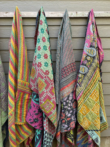 Christmas Overdyed Kantha Quilts