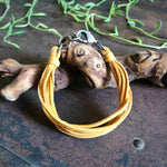 ROADHOUSE Leather 7-Strand Bracelet - Gold/Silv