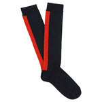 Women Knee High Socks Navy / Red: US 6/9.5