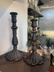 Distressed Iron Candlestick Large